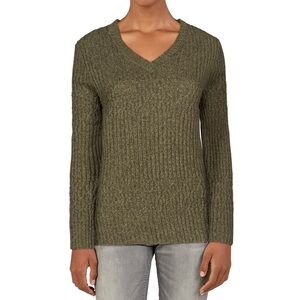 Olive Green V-Neck Sweater